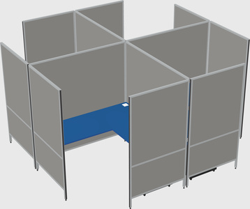 Modern modular quad l-shaped panel system