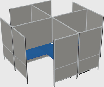 Modern modular quad l-shaped panel system