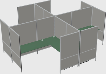 Système de panneaux modulaires modernes en forme de l quadruple