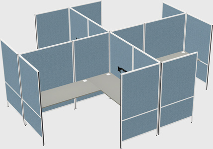 Modern modular quad l-shaped panel system