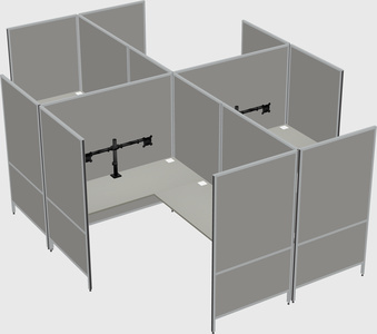 Modern modular quad l-shaped panel system