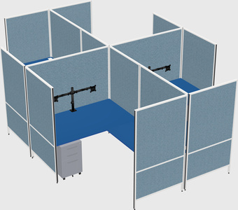 Modern modular quad l-shaped panel system