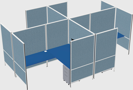 Modern modular quad l-shaped panel system