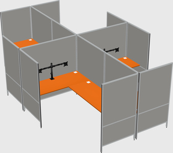 Système de panneaux modulaires modernes en forme de l quadruple