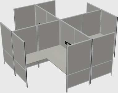 现代模块化四边形l型面板系统