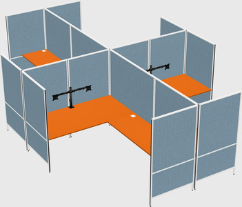 Modern modular quad l-shaped panel system
