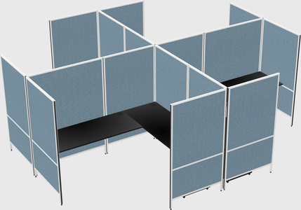 Modern modular quad l-shaped panel system