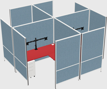 Modern modular quad l-shaped panel system