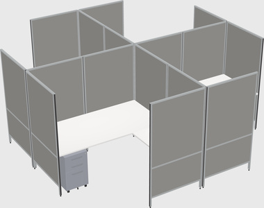 Modern modular quad l-shaped panel system