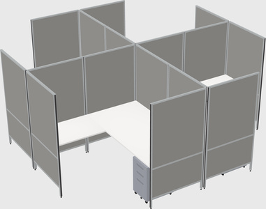 Modern modular quad l-shaped panel system