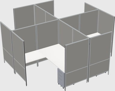 Modern modular quad l-shaped panel system