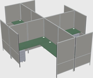 Modern modular quad l-shaped panel system