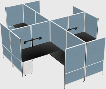 Modern modular quad l-shaped panel system