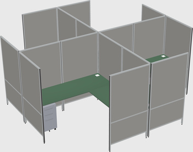 Modern modular quad l-shaped panel system