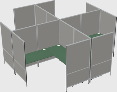 Modern modular quad l-shaped panel system