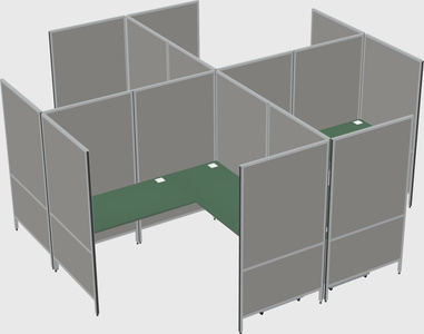 Modern modular quad l-shaped panel system