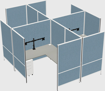 Modern modular quad l-shaped panel system