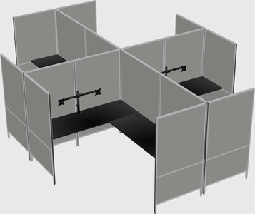 Système de panneaux modulaires modernes en forme de l quadruple
