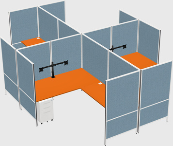 Système de panneaux modulaires modernes en forme de l quadruple
