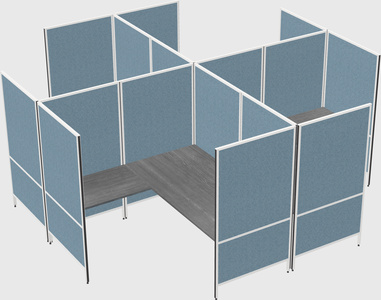 Modern modular quad l-shaped panel system