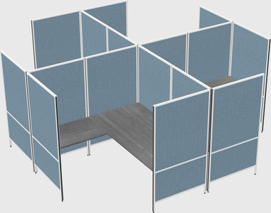 Modern modular quad l-shaped panel system