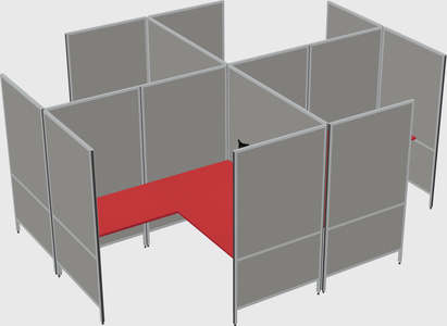 现代模块化四边形l型面板系统