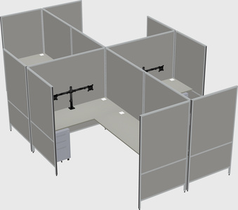 Système de panneaux modulaires modernes en forme de l quadruple