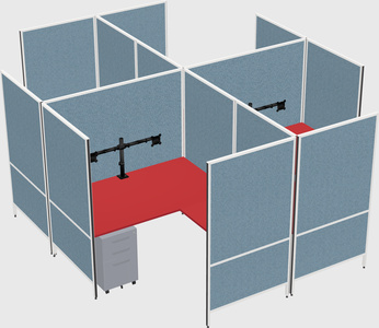Modern modular quad l-shaped panel system