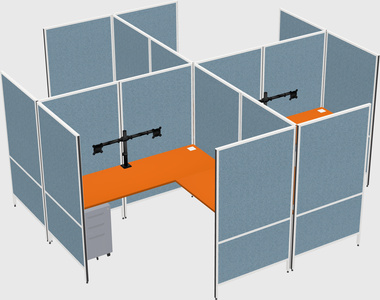 Modern modular quad l-shaped panel system