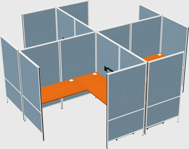 Modern modular quad l-shaped panel system