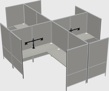 Système de panneaux modulaires modernes en forme de l quadruple
