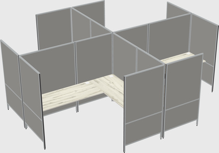 Modern modular quad l-shaped panel system