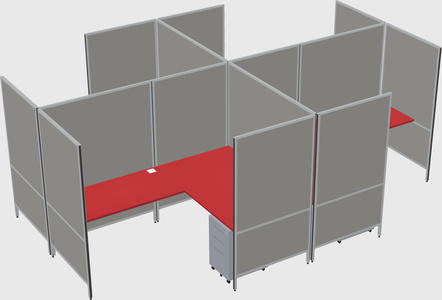 Modern modular quad l-shaped panel system