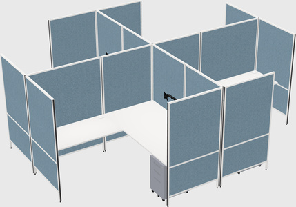 Modern modular quad l-shaped panel system