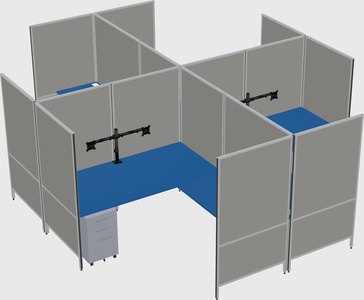 Modern modular quad l-shaped panel system