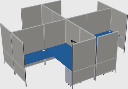 Modern modular quad l-shaped panel system