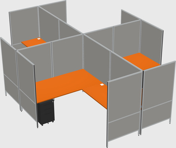 Modern modular quad l-shaped panel system