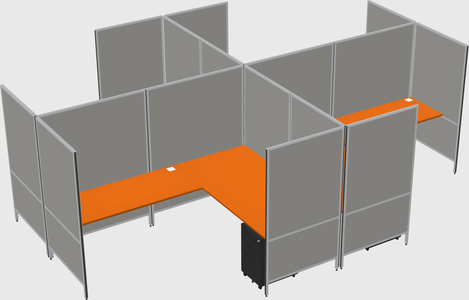 Modern modular quad l-shaped panel system