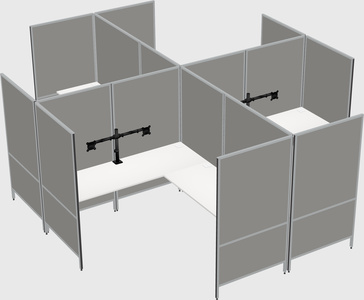 Modern modular quad l-shaped panel system