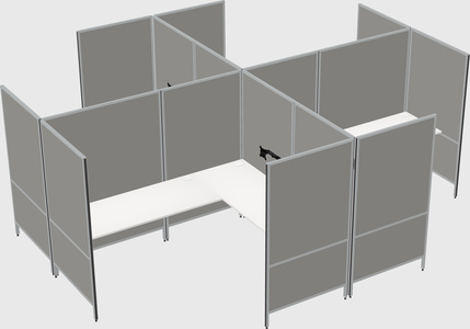 Modern modular quad l-shaped panel system