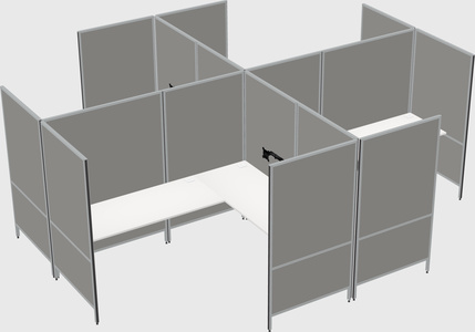 Modern modular quad l-shaped panel system