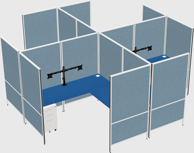 Modern modular quad l-shaped panel system
