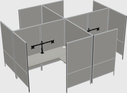现代模块化四边形l型面板系统