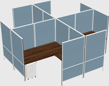 Modern modular quad l-shaped panel system