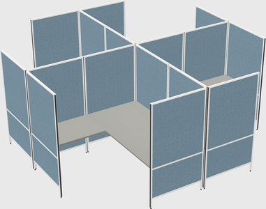 Modern modular quad l-shaped panel system
