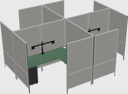 Modern modular quad l-shaped panel system