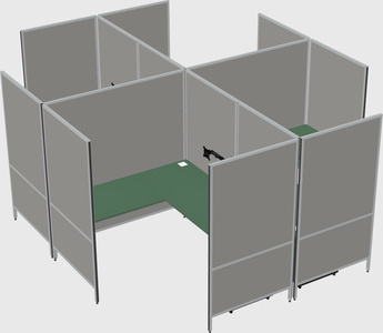 Modern modular quad l-shaped panel system