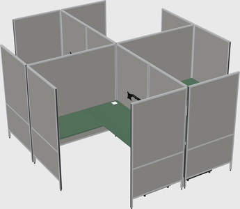Modern modular quad l-shaped panel system