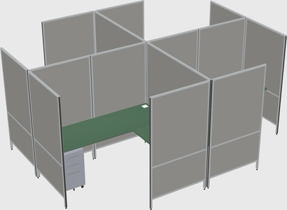 Modern modular quad l-shaped panel system
