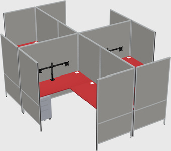 Modern modular quad l-shaped panel system